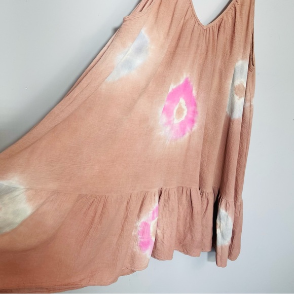 9seed St Tropez Solstice Tie Dye Dress Tiered Beachwear Cotton Gauze Boho Sun OS - Picture 11 of 16